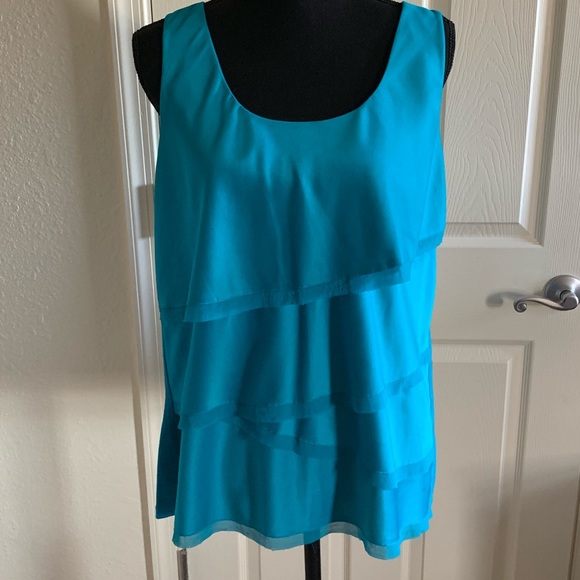 Ann Taylor Tops - Ann Taylor | Teal Shiny Sleeveless Top